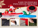 10FT Lighted Christmas Inflatable Decoration, Inflatable Santa Fishing on Boat, Funny Blow Up Yard 44666240