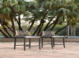 Counter Height Bar Stools Set of 2, Handwoven Two-Tone Gray & Yellow Twisted Rope, Dark Gray W2803P446562
