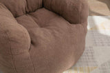 010-Soft Teddy Fabric Tufted Foam Bean Bag Chair With Teddy Fabric Coffee 66486799