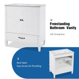 30" Bathroom Vanity with Sink Vintage Style, Multi-functional Storage Space, Door Shelf, N759P218644K