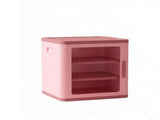 3-Tier Adjustable Toy Storage Organizer, Dustproof HDPE Plastic Cabinet with Transparent Door, Pink 85905328