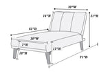 Navy Color Polyfiber Adjustable Chaise Bed Living Room Solid wood Legs Plush Couch HS00F8518-ID-AHD
