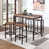 Weathered Chestnut and Dark Bronze 5-piece Bar Set B062P145468