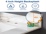 31 Inch Marble Vanity Top, Bathroom Vanity Top with Undermount Rectangular Middle Sink and 4" Height 52810075