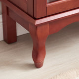 2 Doors Curio Cabinet with Tempered Glass Doors, Curio Cabinets with Mirrored Back Panel and W2275P177196