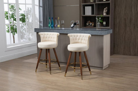 ZUN COOLMORE Swivel Bar Stools with Backrest Footrest ,with a fixed height of 360 degrees W153968286