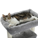 ZUN Modern Small Cat Tree Cat Tower with Sisal Scratching Post, Cozy Condo, Top Perch and Dangling Ball 75440941