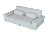 Modern Corduroy Loveseat with 2 Throw Pillows, Soft Double Seat Sofa for Cozy Living Spaces, Ribbed 01204912