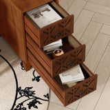 End Table with 3 Drawers, Corner Table with 2 Open Shelves, Tall Side Table for Bedroom and Corner, W2593P289146