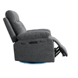 Power Recliner Glider Chair With Bluetooth Speaker 270 Degree Swivel With LED Light Side Arm With W1203P173383