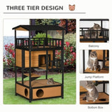 ZUN Wooden Cat House （Prohibited by WalMart） 14190426