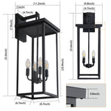 ZUN (Same as W1340119951/L1013) 4-Light Black Outdoor Wall Light (No Bulbs) W1340P206651