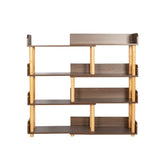 4 Tier Retractable & Rotatable Bookcases, Wooden Corner Book Shelf, Storage Rack for W1801P195686