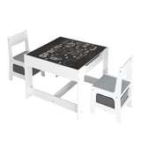 Kids Table and Chair Set, 3 in 1 Wooden Activity Table with Storage Drawer for Toddlers Drawing, 99413075