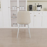 ZUN A set of 4 dining chairs, modern kitchen dining chair, linen padded chairs, and sturdy white metal 09502477