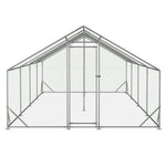 ZUN Large Metal Chicken Coop, Walk-in Chicken Run,Galvanized Wire Poultry Chicken Hen Pen Cage, Rabbits W2505P151776