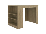 Lacour Kitchen Island, Kitchen Bar Table with 3-Side Shelves, Natural Oak B097P474294