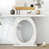 Mirod Stylish Modern Console Table with Egg-Shaped Base,Enhanced Stability and Durability,Sleek N760P214780W