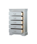 ZUN Platinum 5-Drawer Chest with Metal Handles B062P209039