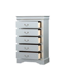 ZUN Platinum 5-Drawer Chest with Metal Handles B062P209039