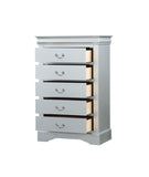 Platinum 5-Drawer Chest with Metal Handles B062P209039