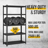 5-Tier Adjustable Metal Shelving Unit ,Heavy Duty Garage Shelving,Storage Racks,Industrial Utility 38621817