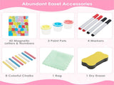 3-in-1 Wooden Kid's Easel NaturalPink, Magnetic Chalkboard/Whiteboard 60 Accessories 82274467