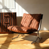 Leather Armchair, Modern Accent Chair High Back, Living Room Chairs with Metal Legs and Soft Padded, W2105P303635