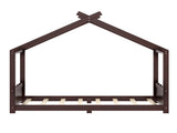 Twin House Floor Bed with Support Slats, Solid Wood House Bed Frame for Kids, No Box Spring Needed W1580P387837