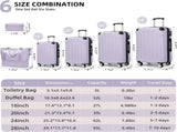 Luggage Sets 6 Piece with Duffel Bags, Hardside Expandable Suitcases with Spinner Wheels TSA Lock, W3412P390492