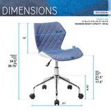 ZUN Modern Height Adjustable Office Task Chair, Blue 58682626