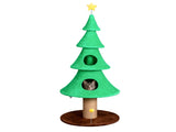 59in Large Tall Christmas Tree Cat Tower 2 Cat Condos & Scratching Post, Soft Fleece Cat Tree 40781062