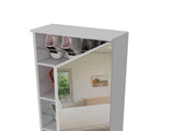 Wall Shoe Rack 54" H, One Mirror, One Door, Five Internal Storage Shelves, Approximate Capacity for B097132917