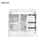 36" Modern Bathroom Vanity with Ceramic Sink, Soft-Close Door, Adjustable Shelf & 3 Drawers, Ample N729P280194K