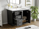 30'' Bathroom with Ceramic Sink Combo,Solid Wood Frame Bathroom Storage Cabinet, Freestanding N710P191970B