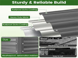 44" Elevated Raised Garden Bed with Drainage Holes, 32" Ergonomic Height Metal Planter - Gray 62003815