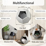 ZUN 25.98"Modern Pet Furniture Cat Carrier Side Table, Sofa Side Table, Planter MDF Multifunctional W757P164917