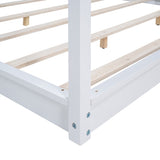 King Size Canopy Platform Bed with Support Legs,White WF309290AAK