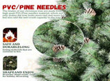 Artificial 4ft Green Christmas Tree with 376PVC/Hard Needle Mixed Branch Tips, 150L warm white led, 13499512