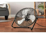 20" 3-Speed High Velocity Tiltable Black Steel Floor Fan 99160928