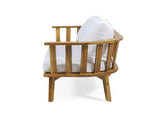 Outdoor Wooden Loveseat with Cushions - White/Teak - 55.50" W x 27.00" D x 25.50" H 70334.00WHI