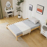 Basic bed frame solid wood color Full 197.2*136*30.5cm wooden bed 01801680