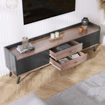 ZUN 63'' Mid Century TV Stand with 2 Cabinets& Open Compartments, Entertainment Center for TVs up to N710P180182B