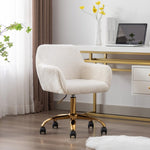 ZUN Hengming Faux Fur Home Office Chair,Fluffy Fuzzy Comfortable Makeup Vanity Chair ,Swivel Desk Chair W21256753