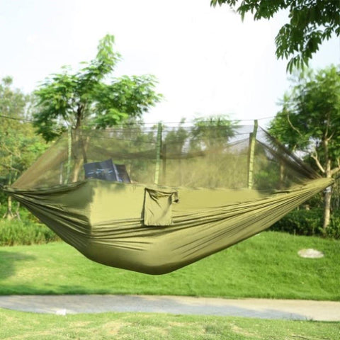 ZUN Camping Hammock, Portable Double Hammock with Net,600lbs Load 2 Persons Hammock w/Mosquito Net 23289829