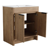 30" Freestanding Bathroom Cabinet Without Basin & 2 Soft-Close Cabinet Doors ,Only W999113509