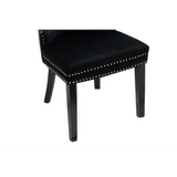 Erica 2 Piece Wood Legs Dinning Chair Finish with Velvet Fabric in Black 808857928108
