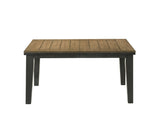 1pc Contemporary Style Dining Rectangular Table with18" Leaf Tapered Block Feet Wheat Charcoal B011138070