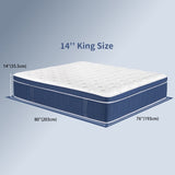 King Size Mattress in a Box 14 Inch Memory Foam Hybrid Mattress with Pocketed Springs Medium Firm 25292702