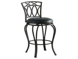 Black Swivel Bar Stool with Upholstered Seat B062P145672
